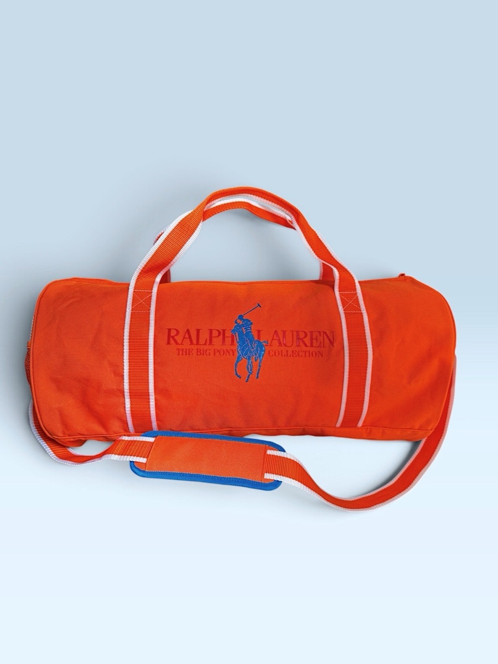 Ralph Lauren Big Pony Collection Orange Duffel Weekender Bag Unisex New